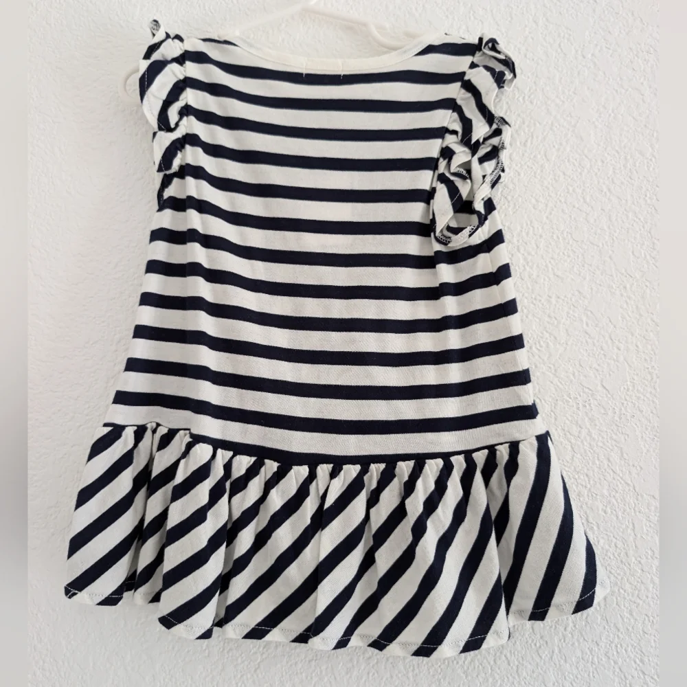 Crewcuts Black and White Striped Dress 4-5